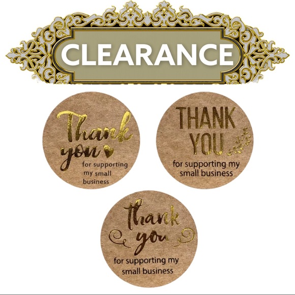 Other - 120 Kraft Thank You Stickers CLEARANCE